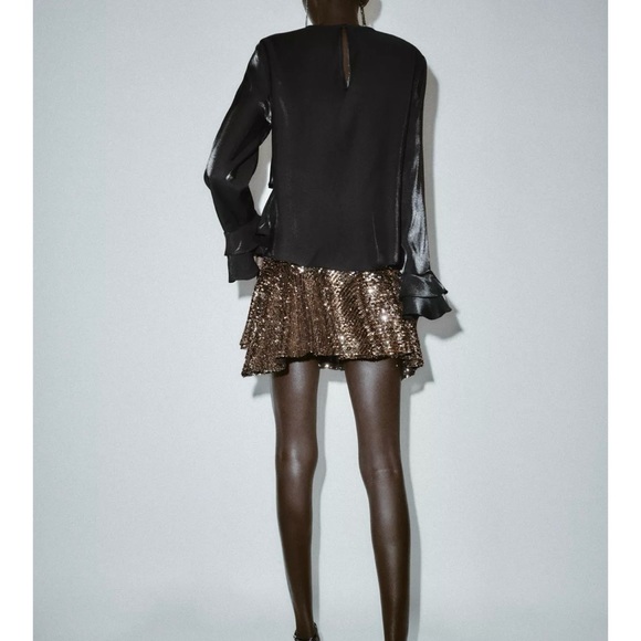 NWT ZARA ASYMMETRIC SEQUIN SKORT - Picture 4 of 10